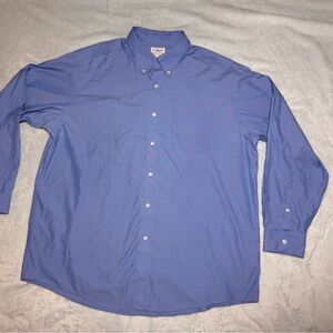 L.L.BEAN Traditional Fit Men Dress Shirt Size 17.5 Neck 35 Sleeve Solid Blue